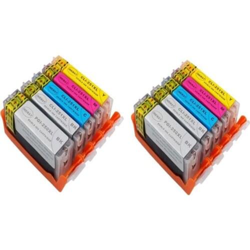 10PK PGI-250/CLI-251 Compatible lnk Cartridges For PIXMA iP7220, MG5420, MG5422, MG6320, MX722, MX922 Printer