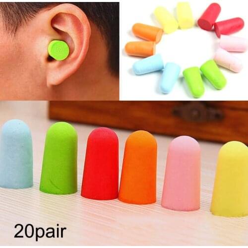20 pairs Comfort earplugs noise reduction foam soft earplugs noise reduction earplugs protect sleep slow rebound isolation n &T8