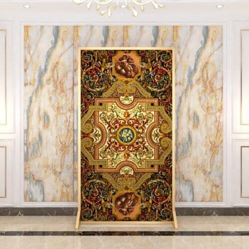 American metal art screen partition living room bedroom block household European style light luxury mobile seat screen