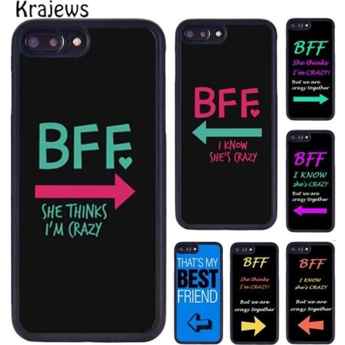 Krajews BFF Best Friend Matching Quotes Mobile Phone Case For iPhone X XR XS 11 12 Pro MAX 5 6 7 8 Plus Samsung S7 S8 S9 S10