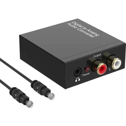 Digital to Analog Converter, DAC SPDIF Optical to L/R RCA Converter, Toslink Optical to 3.5mm Audio Adapter for PS3 Xbox HD DVD
