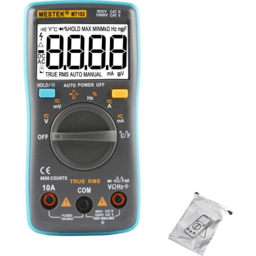 MESTEK MT101/MT102 digital multimeter professional probe tester 6000 counts Resistance Capacitance ACA/DCA meter