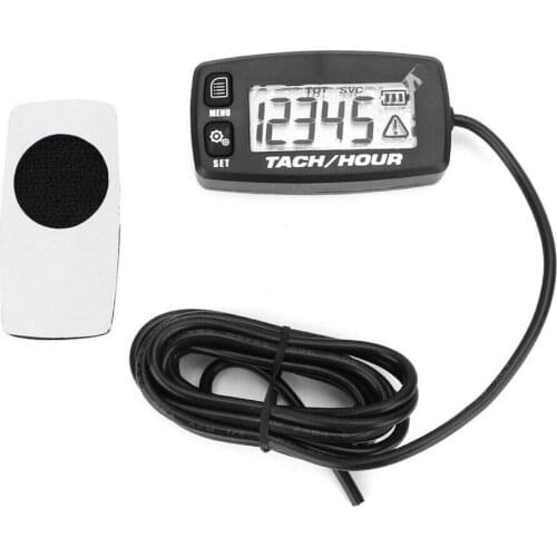 LCD Digital Tachometer Tach Hour Meter Record RPM Fit for 2/4 Stroke Engine
