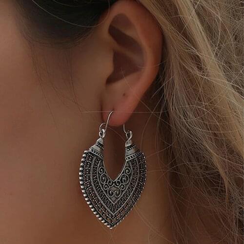 Ancient Silver Color Tibetan Filigree Earring Boho Jewelry Gypsy Earrings 2020 Collection Earrings for Women