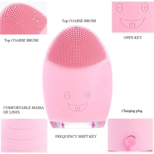 Electric Facial Cleanser Silicone Face Cleansing Brush Electric Face Cleanser Cleansing Skin Deep Washing Massage Brush