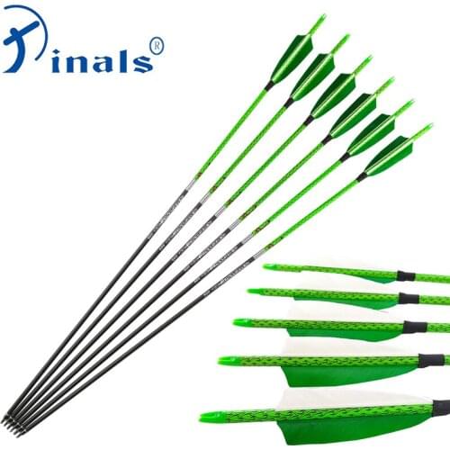 Pinals Archery Hunting Carbon Arrows Spine 300 340 400 500 600 Shaft Turkey Feather Nocks Compound Recurve Bow Shooting