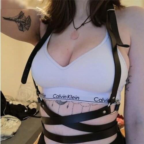 DYEFROB Leather Harness Woman Thigh Garter Belt Stockings Womens Belts Bra Body Sex Sexy Lingerie Gothic Accessories Erotics
