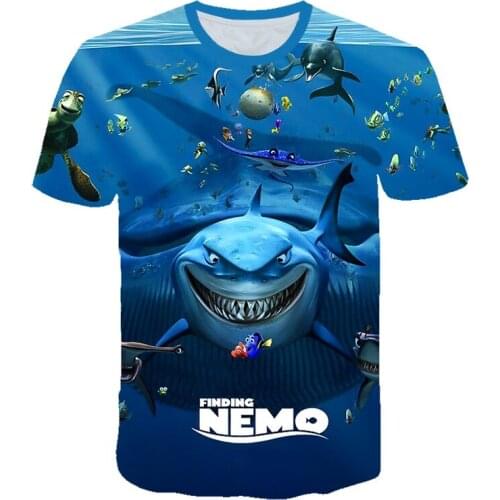 Cool T-shirt 3D Printed Finding Nemo Printed T Shirts Adult Parent-child Children Cartoon Animal Funny Boy Girl Tops Kids Tee