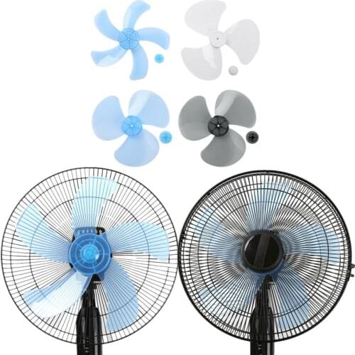 12/16inch Plastic Fan Blade 3/5 Leaves with Nut Cover for Standing Pedestal Fan Table Fanner General Accessories