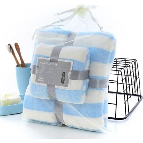 2pcs/set Bath Towel Set for SPA Outdoor Solid Color Bathroom Hand Face Shower Towels Home For Adults Kids