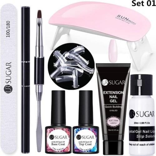UR SUGAR 15ml UV Gel Set Acrylic Gel Kit Jelly Camouflage Builder Nail Gel Soak Off Finger Extension Slip Solution Crystal
