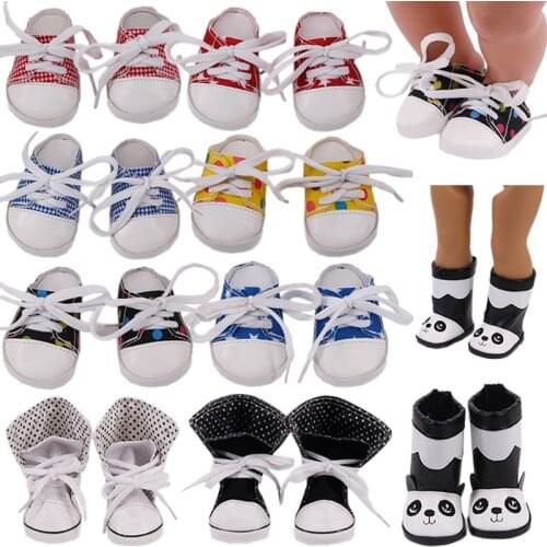 7Cm Doll Shoes Canvas Slipper Boots For 18 Inch American Of Girl`s&43Cm Baby New Born Reborn Doll Zaps Our Generation Girl`s Toy