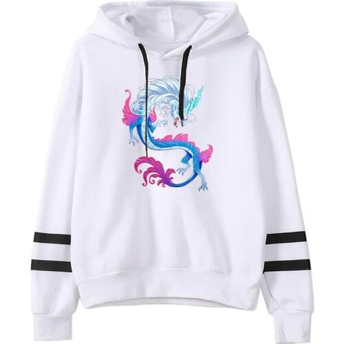 Anime Raya and The Last Dragon Raya Sisu role-playing clothes plus velvet warm hooded 2D printed sweater men and women children