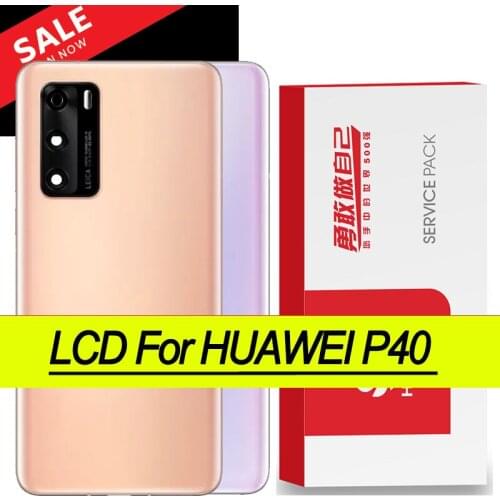 Original Repair Parts Back Housing for HUAWEI P40 Back Cover Battery Glass with Camera Lens adhesive Sticker