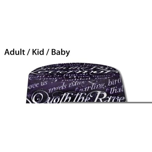 Poe Nevermore Pattern Bucket Hat Adult kid baby Beach Sun Hats Poe The Raven Nevermore Poem Poetry Gothic Text Pattern