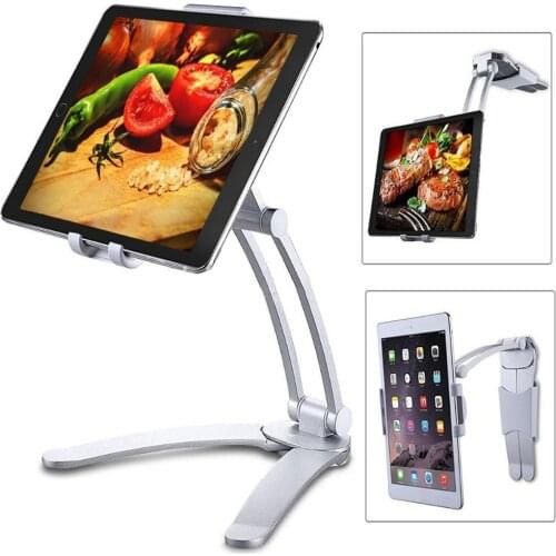 Tablet Stands Universal Wall Mounted Aluminum Alloy Mobile Phone Tablet Stand Desk Holder Tablet Accessories Office Supplies