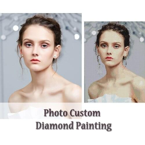 Full Display Square/Round Photo Custom Diamond Embroidery 5D Diamond Painting Rhinestone Picture Cross Stitch Free Gift