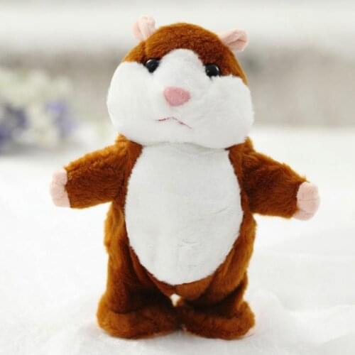 Dropshipping Promotion 15cm Lovely Talking Hamster Speak Talk Sound Repeat Stuffed French Russian German kawaii Cute Hamster Toy