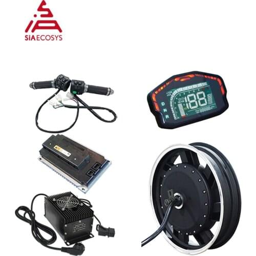 QSMOTOR 6000W 72V 110kph Hub Motor with EM200SP Controller Kits for Electric Motorcycle