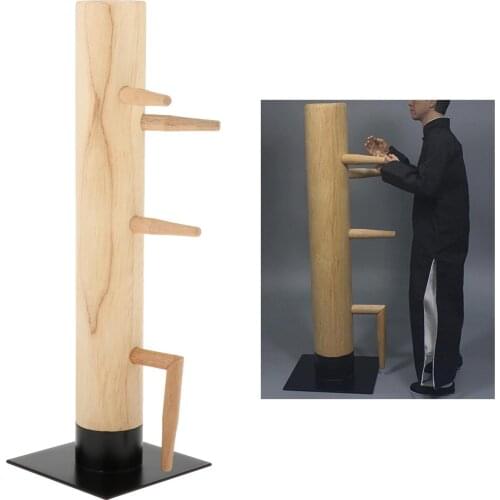 Realistic 1:6 Wood Kung Fu Pile Chinese Scenes Easy to Assemble Alloy Base for 12" Solider Action Figure Doll