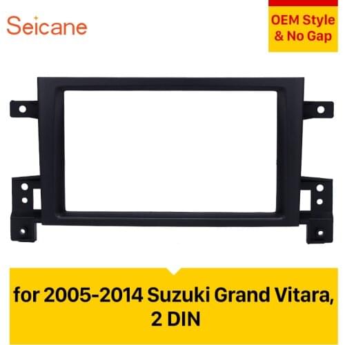 Seicane 2 Din Car Stereo Fascia DVD Player Panel Dash Kit for 2005-2008 2010-2014 Suzuki Grand Vitara Audio Frame Trim Bezel