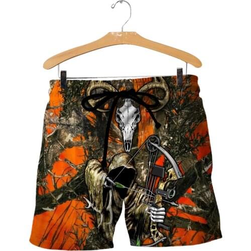 PLstar Cosmos 2020 New summer Fashion Shorts Fishing and hunting deer 3D Printed Male/Female streetwear Casual Cool Shorts