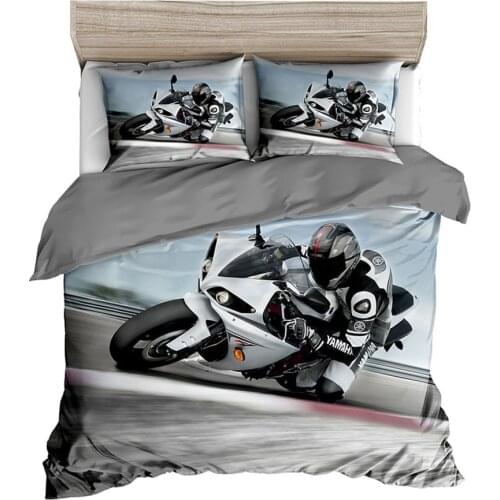 Sports Car Motorcycle Bedding Set Printed 3D Duvet Cover Linen Children Bed Cover Set Edredones De Cama Custom (NO Bedsheet Set)
