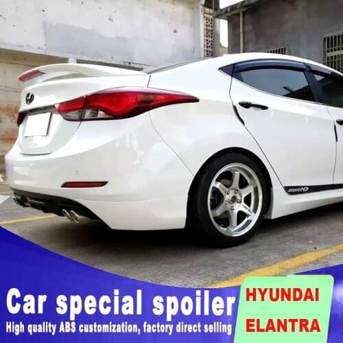 Read stop brake lamp LED light High Quality ABS Material for HYUNDAI ELANTRA spoiler Car Rear Wing Primer Color rear spoiler