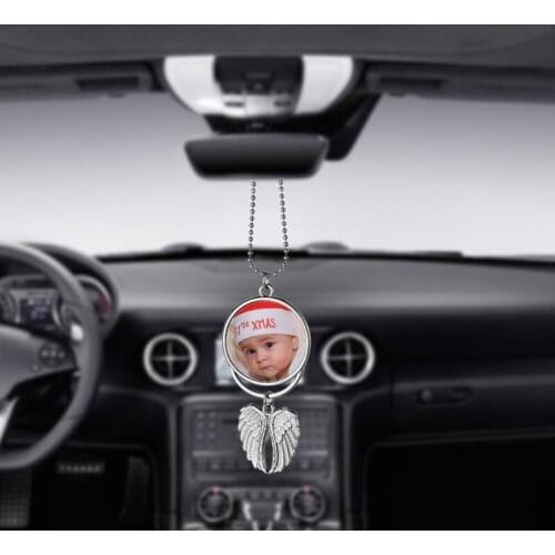 Heat Sublimation Car Keychain Ornament Angel Wing Blank Hot Transfer Printing R7RF