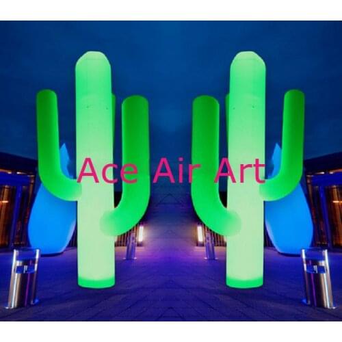 Outdoor artificial led light inflatable cactus for event decoration