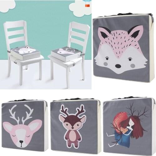 Waterproof Children Baby Highchair Chair Booster Pad Cartoon Adjustable Removable Kids Dining Chair Seat Cushion