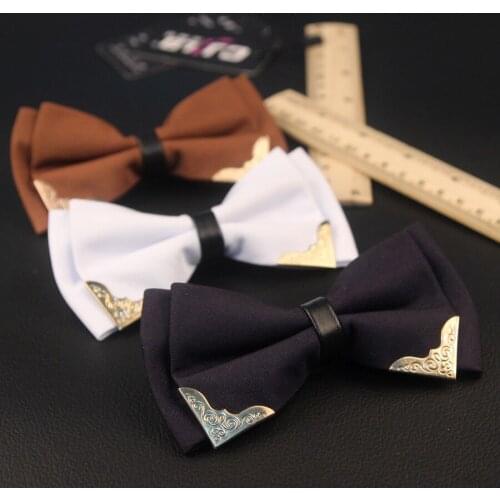 High-grade women bowtie/classic business wedding metal head/han edition mens boutique bow ties black white blue 300pcs/lot