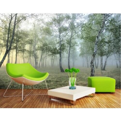 WDBH custom mural 3d photo wallpaper Green forest dense fog 3D landscape home decor 3d wall murals wallpaper for living room