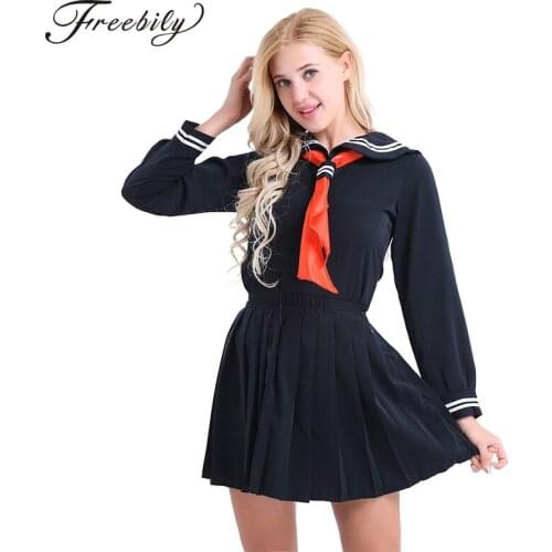 3 Pcs/Set Japanese School Sailor Uniform Fashion School Class Navy Sailor School Student Uniforms for Girls Cosplay Costume