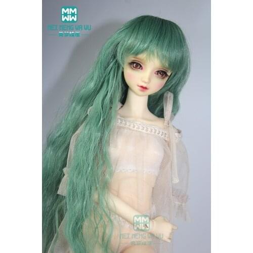 Green Wave wig curls Hair for dolls for 1/3 1/4 1/6 BJD/SD doll Accessories for dolls
