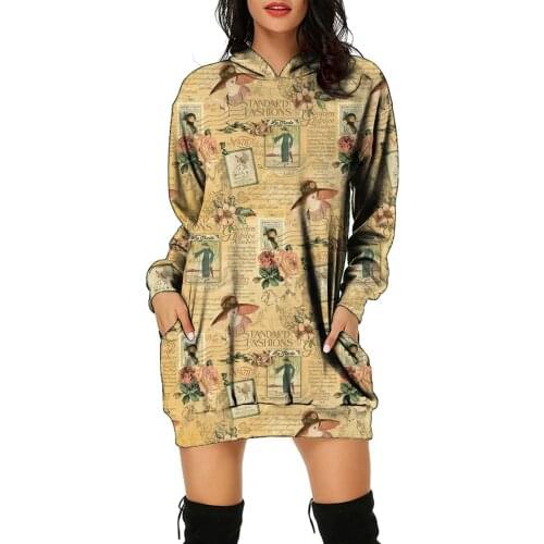 Angry Goldfish Autumn Fun Gift Long Pullover Female Sweatshirt Long Sleeve Loose Retro Style 3D Print Women Hoodies Plus Size