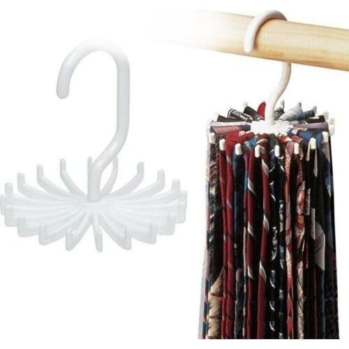 1pcs 20 Claws Tie Hanger Home Wardrobe Closet Ties Scarves Organizer 360 Degrees Rotating Plastic Hanger Tie Socks Hooks