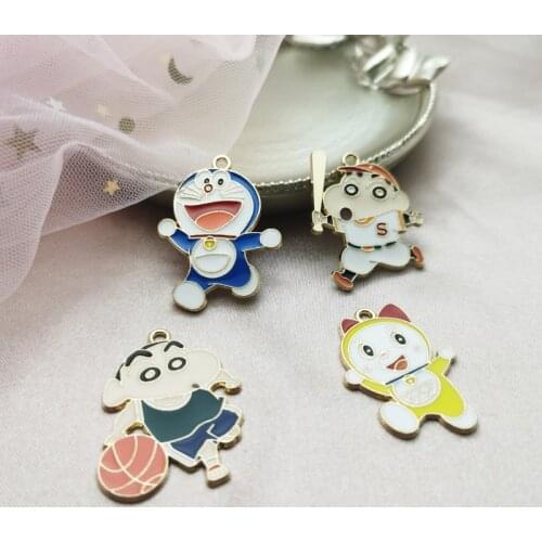 10pcs Cartoon Eeyore cat Enamel Metal Charms Pendants DIY Jewelry Earring Making DIY Jewelry Making Finding Gold Base YZ584