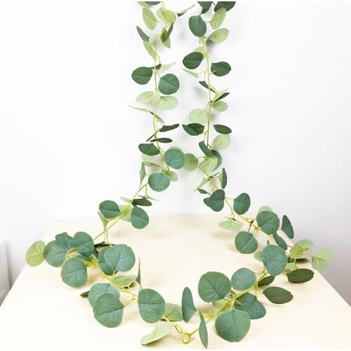 150cm Artificial Plants Vine Tropical Eucalyptus Rattan Silk Tree Leaves Fake Wall Hanging Foliage for Wedding Chrismas Decor