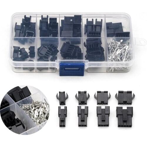 200PCS 2.54mm Dupont Terminals Male Female 2/3/4/5 Pin Electrical Pin Jumper Header Housing Wire Connector Kit With Box