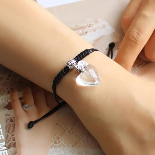 2PCS Name On Rice Crystal Vial Bracelets With Screw Caps Glass Vial Pendant with Name Wishing bracelets