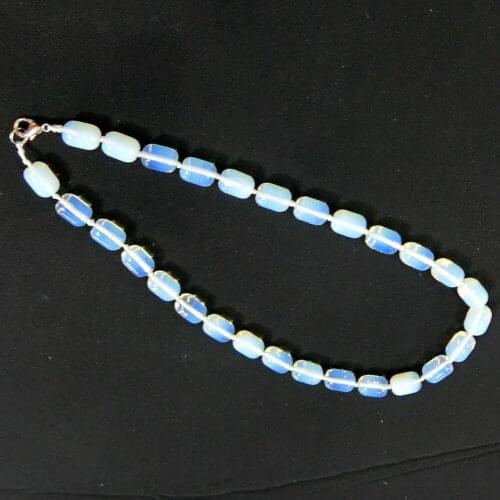 3pcs Fashion Bohemian Tribal Jewelry Knotted Opalite Alabaster Tourmaline Barral Beads Natural Drums Stone Beads Necklace Free