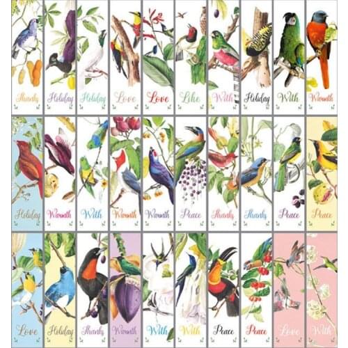 30PCS paper bookmark Chinese style Stationery School Office Supplies Student bird Flowers plants Fantasy starry sky 150*40MM