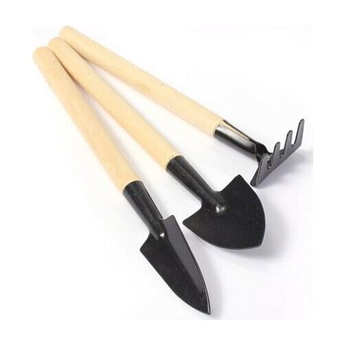 3p Plant Garden Tools Set Wood Handle Metal Head Kids Tool Shovel Spade Small Gardening Supplies