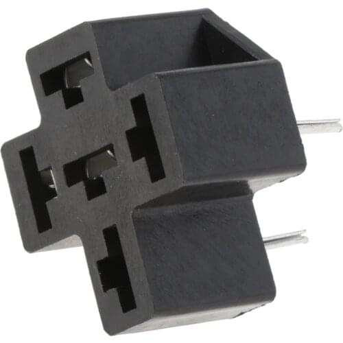40A 5 Pin Relay Connector PC Board Mount Micro Relay Socket, Terminals Inside Board Mounting, PCB Thermoplastic, 1pcs/Black