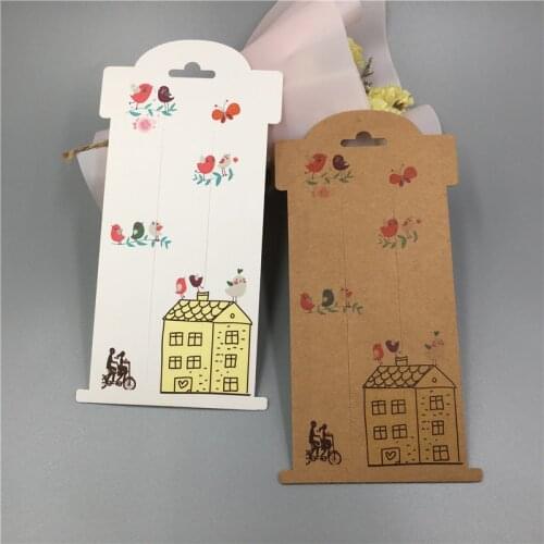 New Fashion 50Pcs Color printing Paper Jewelry packaging Card For Vertical Clip/Claw Clip/Hair Fork Jewelry Display Cards 16x8cm