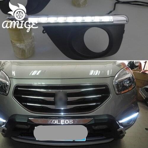 DNO 12V Car LED Daytime Running Headlamps For Renault Koleos 2011 2012 2013 2014 Daylights Auto DRL Foglamp