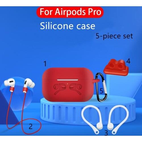 For apple Airpods Pro case wireless bluetooth headset silicone protective cover headset cover 5 piece set headphones box