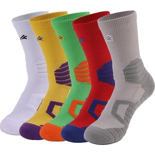 Men Cycling Socks Brand Compression Breathable Mid Calf Women Soccer Sports Basketball Socks