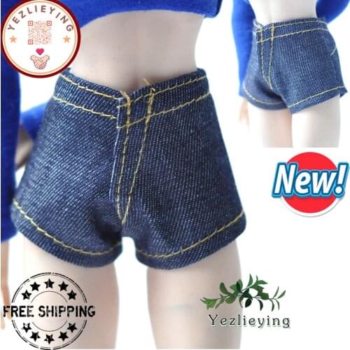 1 6 scale action figure accessory Female Uniform Dark Blue Jeans Bottoms Trendy Jeans shorts Denim pants Fit 12” Body 1/6 Figure